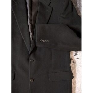 Brooks 346 Mens Jacket 42L Black Camel Hair 2‎ Button Blazer Sport Coat